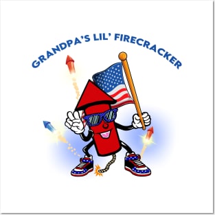 Grandpa's Lil' Firecracker Kids 4th of July Posters and Art